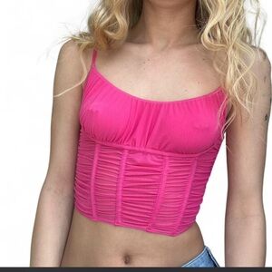 Pink Ruched Cami Top